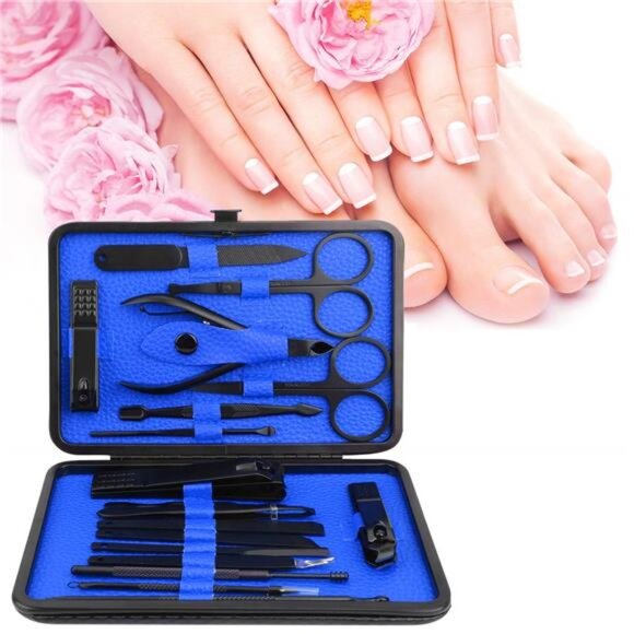 Manicure Set,18 In 1 Stainless Steel Professional Pedicure Kit Nail Scissors - Picture 7 of 8